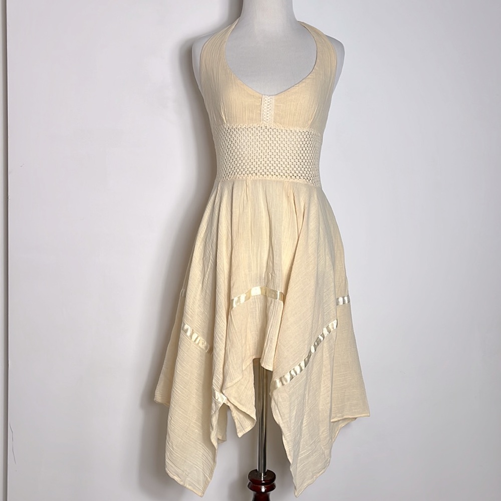 Halter Neck Dress with Hankerchief Hem